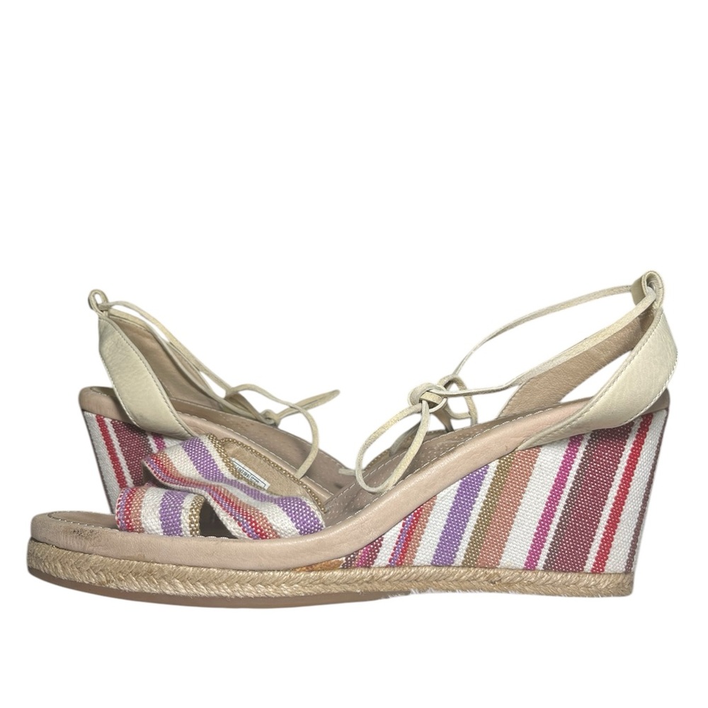 Ugg Stripe Stylish Multicolor Wedge Sandals‎ Sz 10